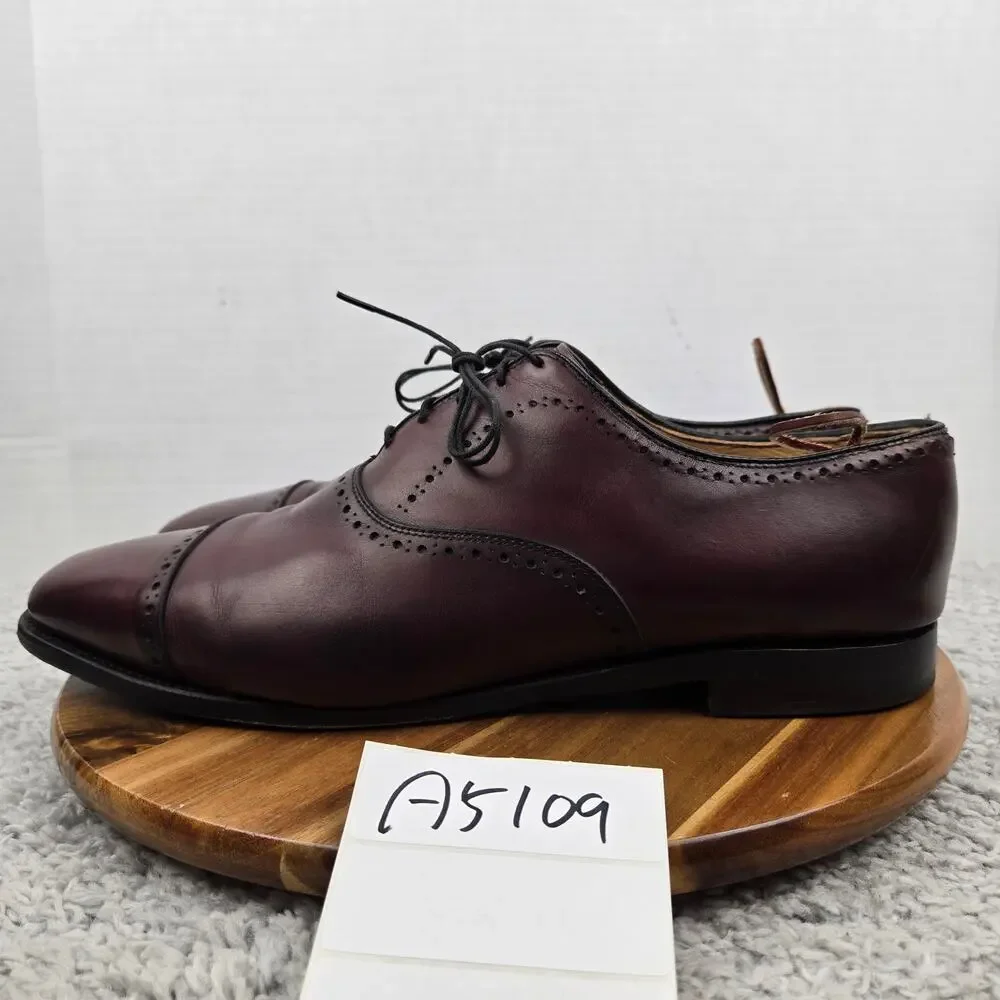 Allen Edmonds Mens 13 3E Wide Hale Oxblood Cap Toe Brogue Oxford Dress Shoe